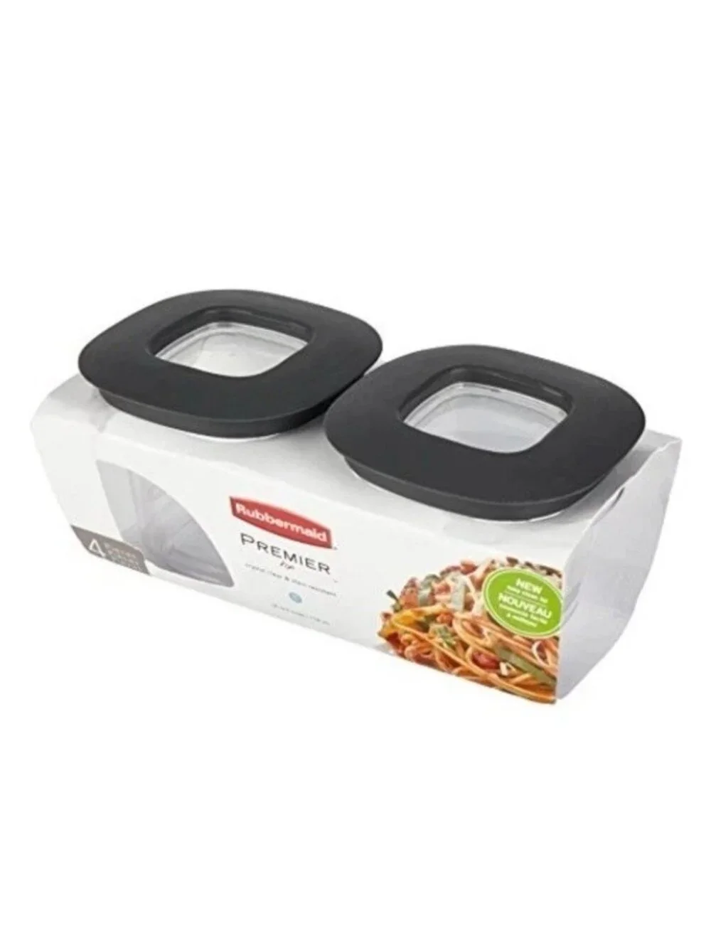 Rubbermaid Premier Easy Lids Food Storage .5-Cup, (2) 2-Pack Container 4 TOTAL
